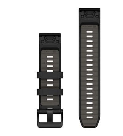 Ремешок Garmin QuickFit 22 черный/серый для смарт-часов Fenix 7/8,  Instinct, MARQ