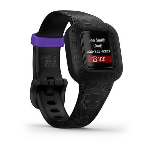 Дитячий фітнес-годинник Garmin Vivofit jr.3 Marvel Black Panther на чорному ремінці