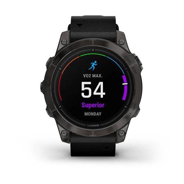 Смарт-годинник Garmin Epix Pro (Gen 2) - Sapphire Edition 47 mm - темно-сірий титан DLC Carbon зі шкіряним ремінцем 010-02803-30 фото