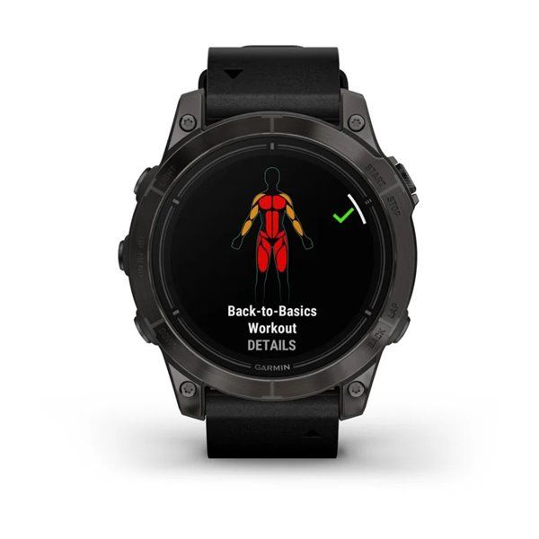 Смарт-годинник Garmin Epix Pro (Gen 2) - Sapphire Edition 47 mm - темно-сірий титан DLC Carbon зі шкіряним ремінцем 010-02803-30 фото