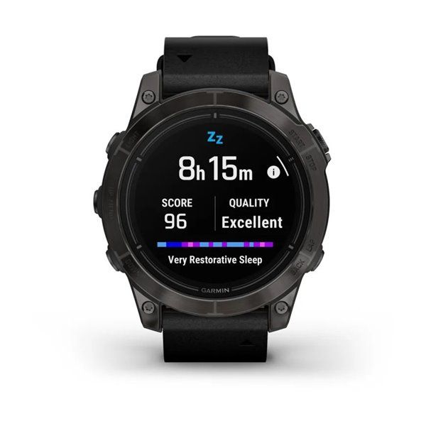 Смарт-годинник Garmin Epix Pro (Gen 2) - Sapphire Edition 47 mm - темно-сірий титан DLC Carbon зі шкіряним ремінцем 010-02803-30 фото