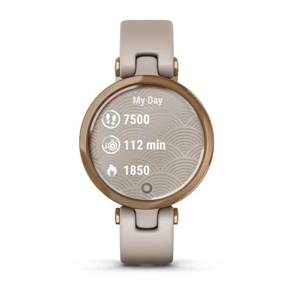 Смарт-годинник Garmin Lily Sport Rose Gold зі світло-бежевим корпусом та силіконовим ремінцем 010-02384-11 фото