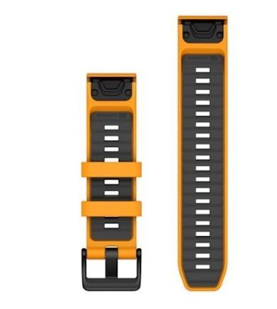 Ремінець Garmin QuickFit 22 помаранчевий/графітовий для смарт-годинників Fenix 7,8, Instinct, MARQ