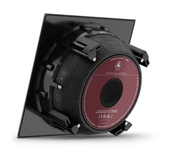 Тонкий сабвуфер для дому JL Audio Pavilion 8&rdquo; з чорною квадратною решіткою (підходить для використання на відкритому повітрі)