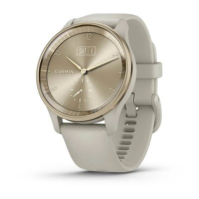 Смарт-часы Garmin Vivomove Trend с кремово-золотистым стальным безелем и ремешком цвета французский серый 010-02665-02 фото