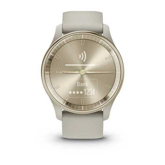 Смарт-годинник Garmin Vivomove Trend з кремово-золотистим сталевим