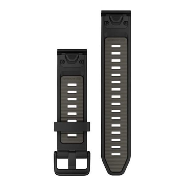 Ремінець Garmin QuickFit 20 чорний/сірий для смарт-годинників Fenix 8,  Instinct, Epix Pro