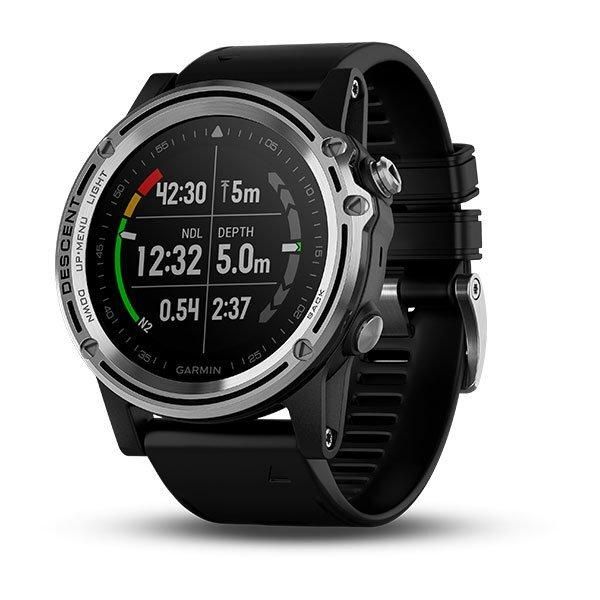 Смарт-годинник Garmin Descent Mk1 Silver Sapphire з чорним ремінцем 010-01760-10 фото