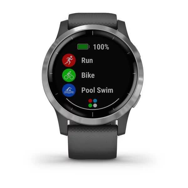 Смарт-годинник Garmin Vivoactive 4 сріблястий з сірим корпусом та ремінцем 010-02174-03 фото