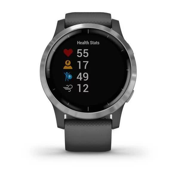 Смарт-годинник Garmin Vivoactive 4 сріблястий з сірим корпусом та ремінцем 010-02174-03 фото