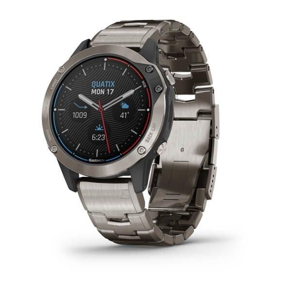 Смарт-часы Garmin Quatix 6 серые титановые с титановым ремешком 010-02158-95 фото