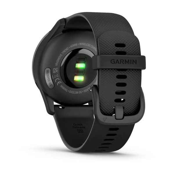 Смарт-годинник Garmin Vivomove Trend із грифельним сталевим безелем, чорними корпусом та ремінцем 010-02665-00 фото