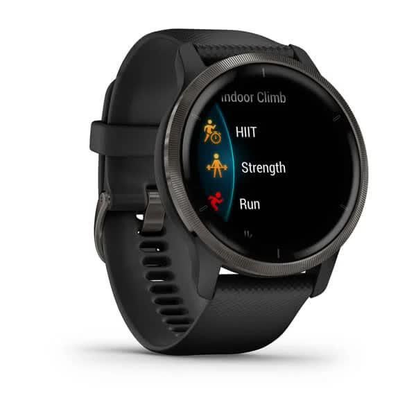 Смарт-часы Garmin Venu 2 черные с серым безелем и силиконовым ремешком 010-02430-11 фото