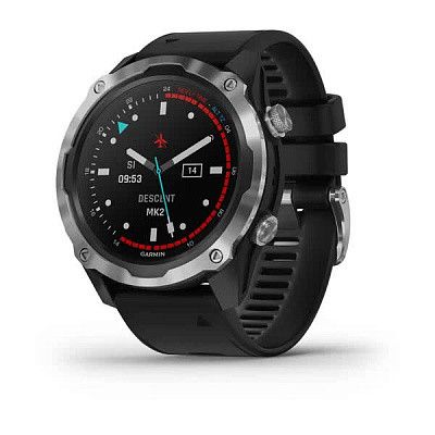 Смарт-годинник Garmin Descent Mk2 Stainless Steel з чорним ремінцем 010-02132-10 фото