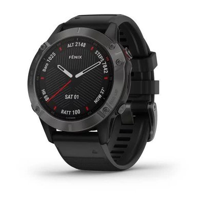 Смарт-часы Garmin Fenix 6 Sapphire, серое покрытие DLC, с черным ремешком 010-02158-11 фото