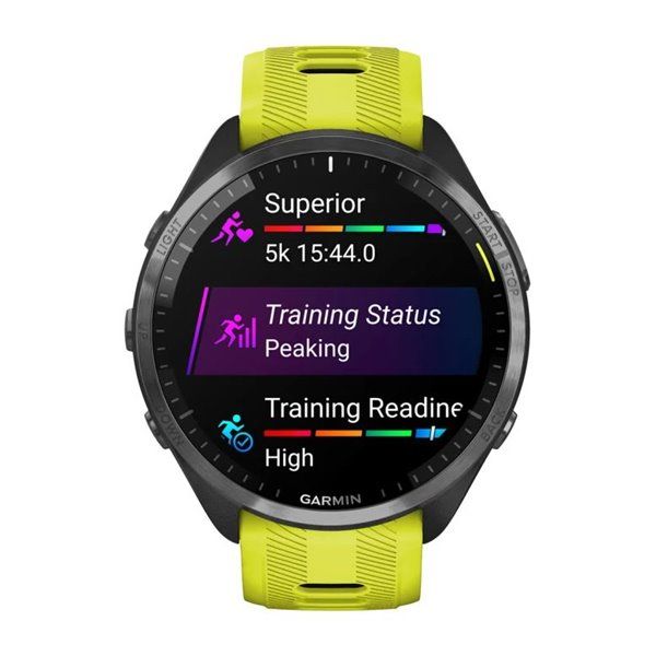 Смарт-часы Garmin Forerunner 965 с карбоново-серым титановым безелем, черным корпусом и желтым силиконовым ремешком 010-02809-12 фото