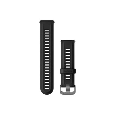 Ремешок для часов Garmin Forerunner 955 силиконовый (22 мм), черный с серой застежкой 010-11251-3S фото